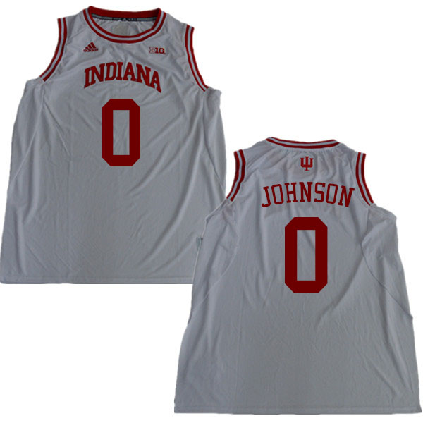 Men #0 Xavier Johnson Indiana Hoosiers College Basketball Jerseys Sale-White - Click Image to Close